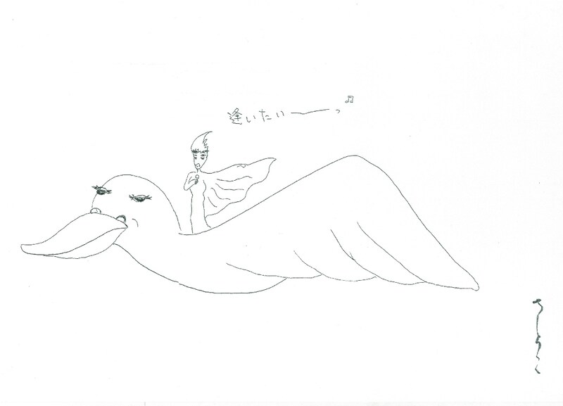 写真は小林幸子直筆の衣装イメージスケッチ。