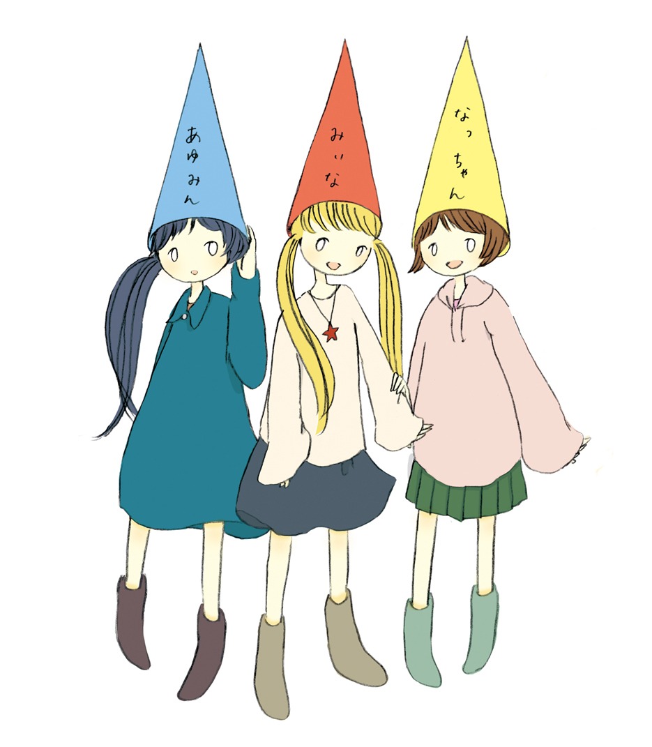 さよならポニーテールの音楽を担当する3人組、あゆみん、みぃな、なっちゃん（写真左から）。Twitterではイラストを手がける“さよポニの神さま”ゆりたんのつぶやきも。