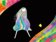 西島大介が描くAZUMA HITOMIのいわゆる“アーティスト写真”。