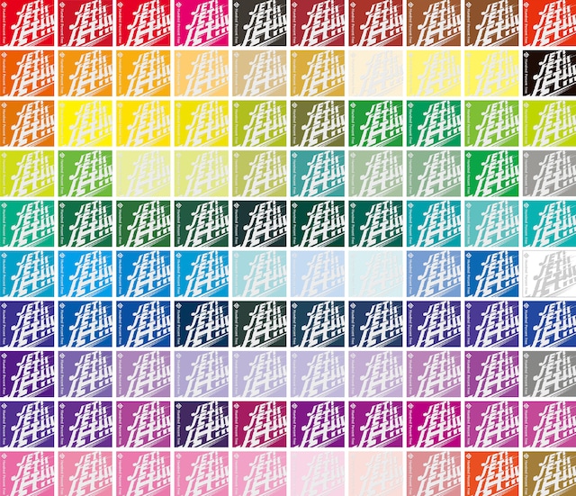 アルバム「JET! JET!! JET!!!」のジャケットカラーは、初回限定盤99種類＋通常盤1種類の計100パターン。