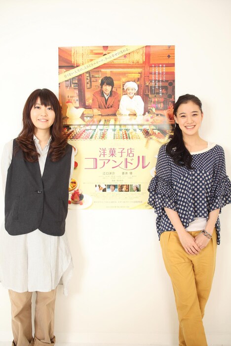 ももちひろこ（写真左）と蒼井優（右）。