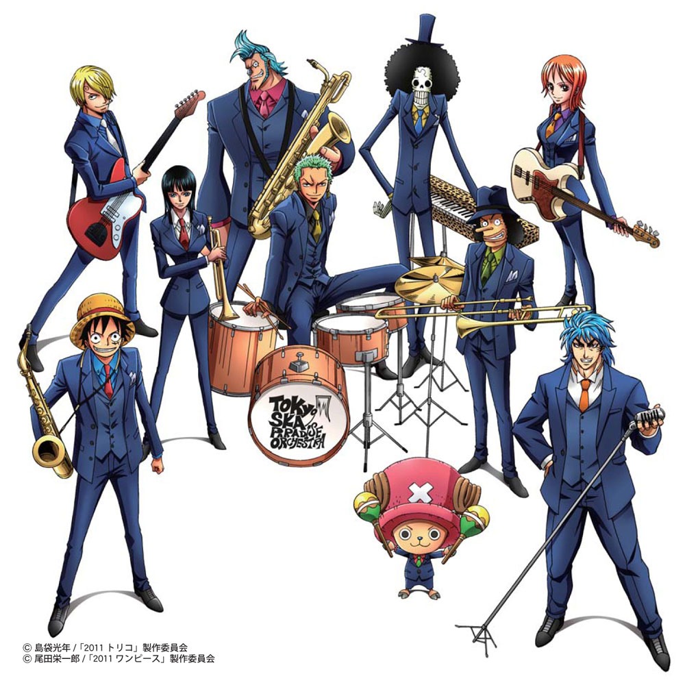 今週の人気の画像2位は、「『ONE PIECE』キャラがスカパラに変身！強力コラボ実現」より、シングル「Break into the Light ～約束の帽子～／The Sharing Song ～トリコのテーマ～」ジャケットに使用されるイラスト。