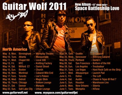 ギターウルフ「Hoochie-Coochie Space Men TOUR USA 2011」フライヤー