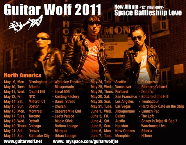 ギターウルフ「Hoochie-Coochie Space Men TOUR USA 2011」フライヤー