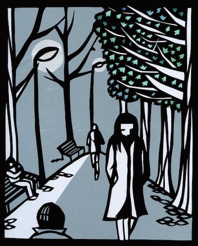 吉野有里子の切り絵作品。