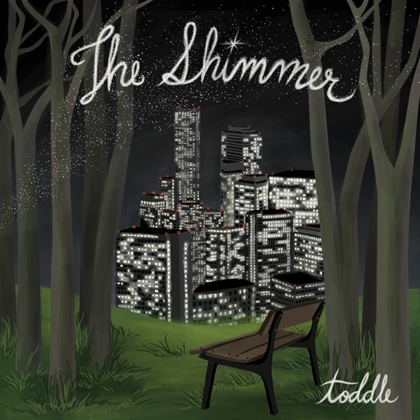 「the shimmer」のジャケットはTHEY MIGHT BE GIANTSやSPOONのアニメも手がけたディビヤ・スリニバサンによるもの。