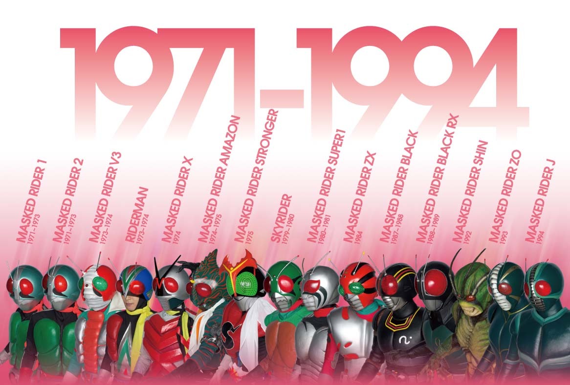 仮面ライダーオリジナルポストカードのアートワーク。（「KAMEN RIDER BEST 2000-2011」 (C)石森プロ・東映 (C)石森プロ・テレビ朝日・ADK・東映 「KAMEN RIDER BEST 1971-1994」(C)石森プロ・東映 (C)東映・東映ビデオ・石森プロ）