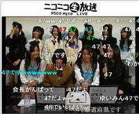 ニコニコ生放送「SKE48『バンザイVenus（劇場盤）』握手会バックステージからメンバーが生中継！」の放送画面。