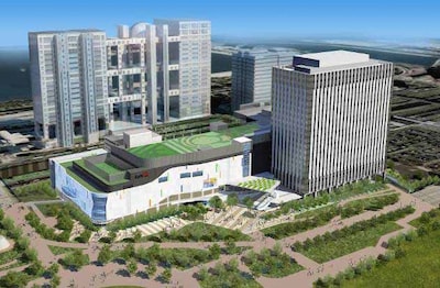 写真はお台場の複合施設・ダイバーシティ東京のイメージ。Zepp DiverCityは写真手前の白い低層建築物に入居する。