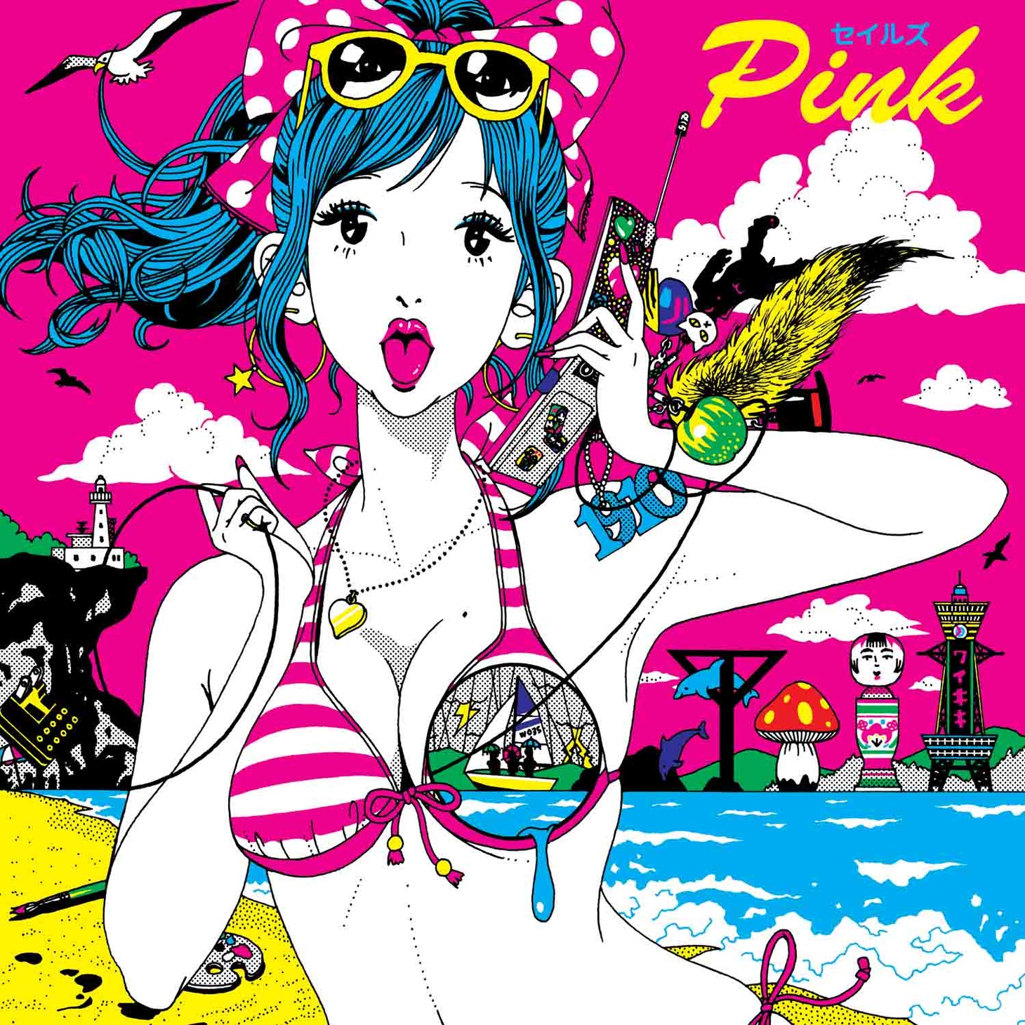 中村佑介入魂のイラストが起用されたミニアルバム「Pink」ジャケット。