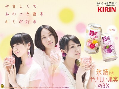 写真は「キリンチューハイ 氷結やさしい果実の3％」広告画像。