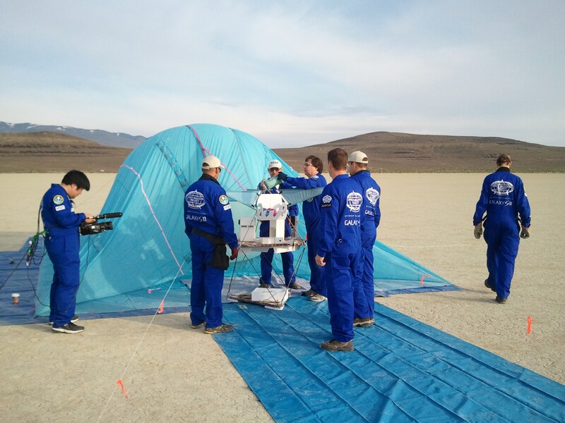 「SPACE BALLOON」の打ち上げはアメリカ・ネバダ州ブラックロック砂漠にて実施される(写真は打ち上げテストの様子)。