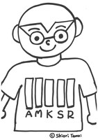 玉井詩織画伯による「納涼kwkmおしはがし祭り」イメージイラスト。