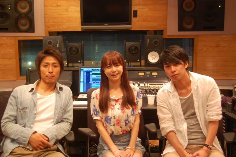 福田萌とJazzin' park、レコーディング時の様子。