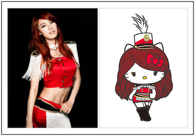 写真左からカヒ、ハローキティ化したカヒ。