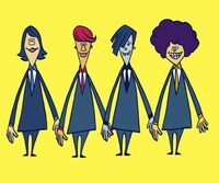 1960年代アメリカンコミック風イラストでアニメ化されたTHE BAWDIES。
