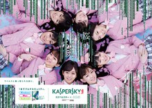 駅貼りポスター（「峯岸化」されたAKB48「桜の木になろう」のジャケット画像）