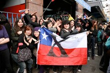 X JAPANチリ公演が行われたTeatro Caupolican周辺の様子。