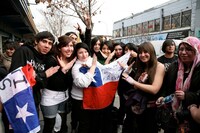 X JAPANチリ公演が行われたTeatro Caupolican周辺の様子。