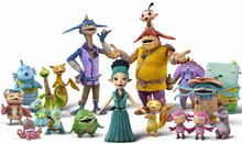 山崎・八木両監督がデザインしたMISIAのキャラクター（中央）と、劇中に登場するキャラクターたちによる「もののけコーラス隊」。