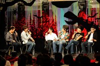 爆笑トークを展開した出演者たち（写真左から金光編集長、松田晋二、増子直純、上原子友康、清水泰次、坂詰克彦）。（撮影：釘野孝宏）