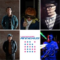 「LIVE NEXUS AID ANNEXUS」出演アーティスト第2弾で発表された面々。左上から時計回りでSAKU（Dragon Ash）、鹿野淳、TOMOYUKI TANAKA（FPM）、矢口雅哲（ムック）、DJ BOTS（Dragon Ash）。