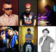 第3弾発表で追加されたギュウゾウ申し訳Jr.、ミッツィー申し訳、GEE申し訳Jr.（写真上段左から）、LEGENDオブ伝説 a.k.a.サイプレス上野申し訳Jr.、松田岳二、TGMX（写真下段左から）。