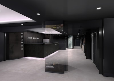 梅田CLUB QUATTRO完成予想図。ホワイエおよびバーカウンター。