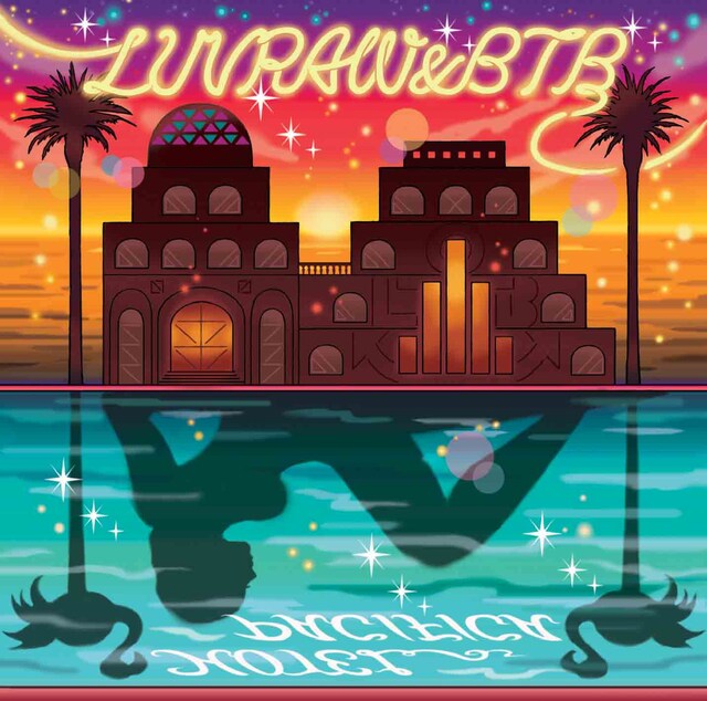 2ndアルバム「HOTEL PACIFICA」ジャケットは、前作に引き続き菱沼彩子が手掛けたもの。