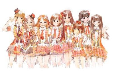 アニメに登場するAKB48メンバーのイメージイラスト。