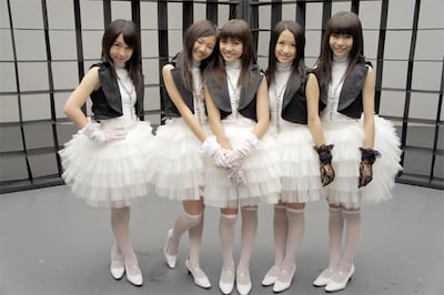 「Liar」ビデオクリップ撮影時の東京女子流。