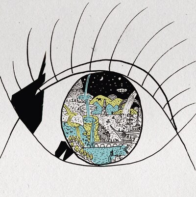 大橋裕之のイラストによるシングル「Blue devil,Baby evil」のジャケット。