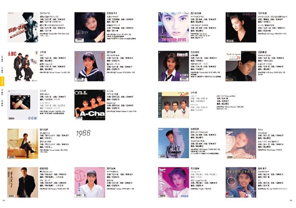 「筒美京平の世界 [増補新訂版]」シングルディスコグラフィーの1987年～1988年のページ。