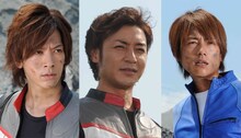写真左からDAIGO、つるの剛士、杉浦太陽。 (C)2011「ウルトラマンサーガ」製作委員会