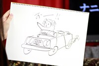 「クイズ！ ナニ描いているディア？」で逹瑯が描いた「オープンカーに乗る羊」。