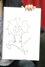 逹瑯が描いたエリマキトカゲ。