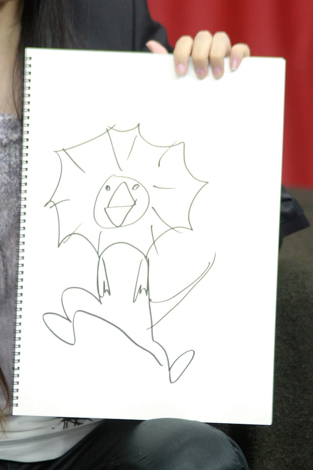 逹瑯が描いたエリマキトカゲ。