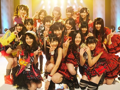 スタジオライブ収録時の渡り廊下走り隊7×フレンチ・キス×SKE48。