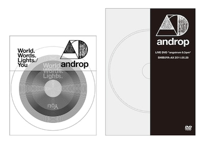 シングル「World.Words.Lights. / You」ジャケット（写真左）と、ライブDVD「LIVE DVD "angstrom 0.3 pm" @SHIBUYA-AX」ジャケット（右）。