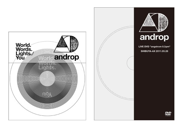 シングル「World.Words.Lights. / You」ジャケット（写真左）と、ライブDVD「LIVE DVD "angstrom 0.3 pm" @SHIBUYA-AX」ジャケット（右）。