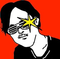 五味岳久によるSawagiのドラマーNICOのアイコンイラスト。