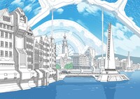 アニメ「AKB0048」より、未来の秋葉原。 (C)AKB0048製作委員会