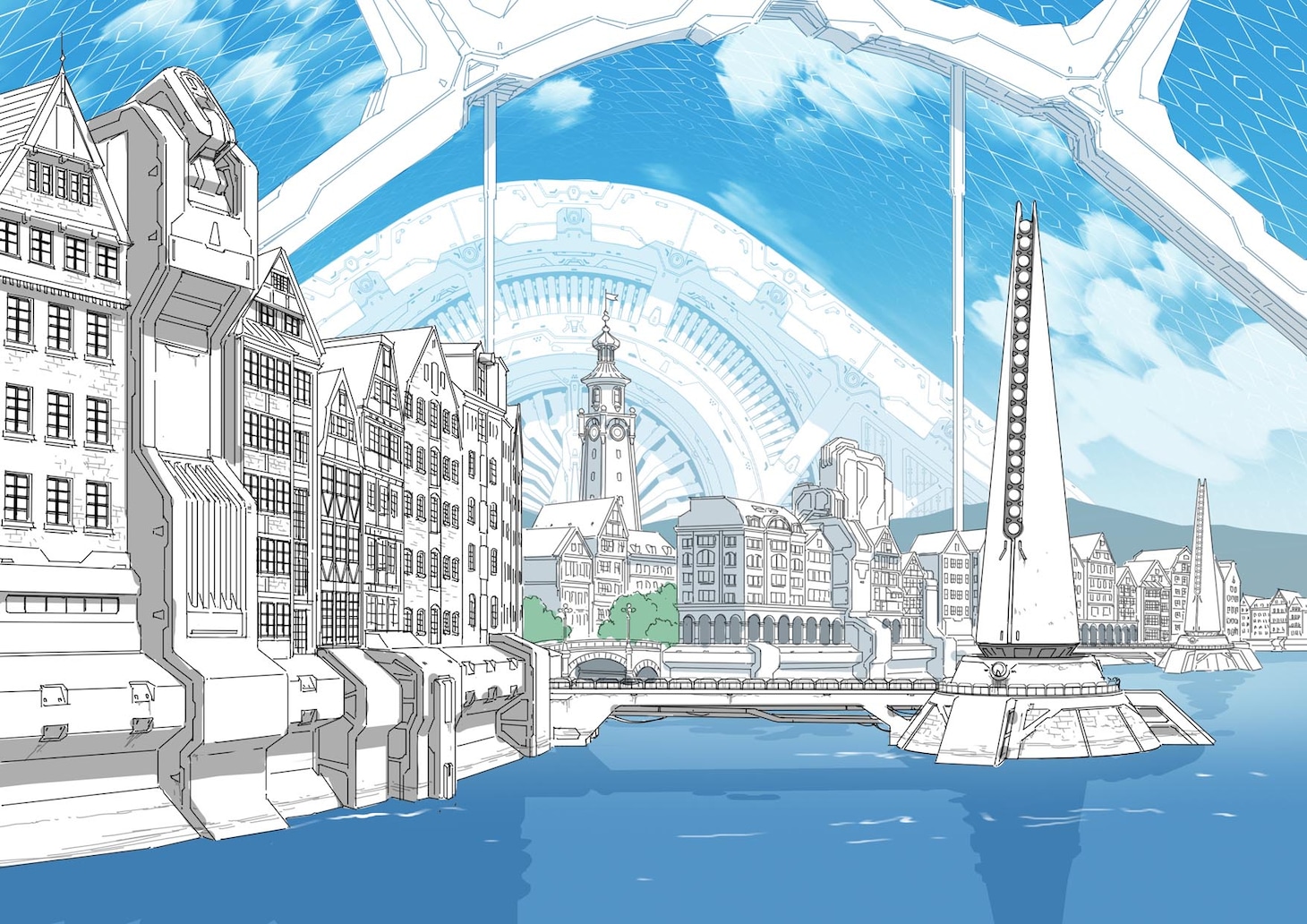 アニメ「AKB0048」より、未来の秋葉原。 (C)AKB0048製作委員会