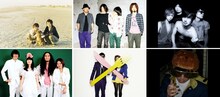 「NEW YEAR NEW COMER」出演者たち。左上から時計回りで音速ライン、クリープハイプ、撃鉄、鹿野淳、LIL、SEBASTIAN X。