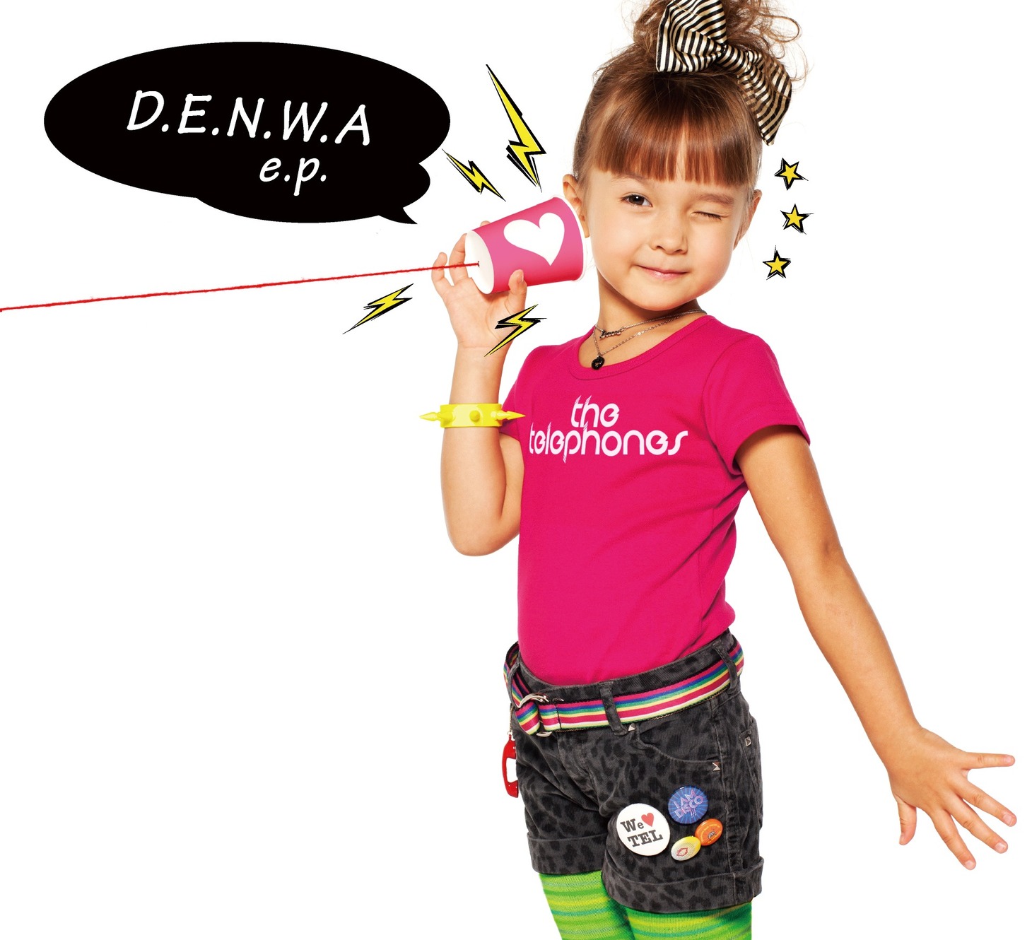 the telephonesが初の日本語詞に挑戦した楽曲も収録されたミニアルバム「D.E.N.W.A e.p.」ジャケット。