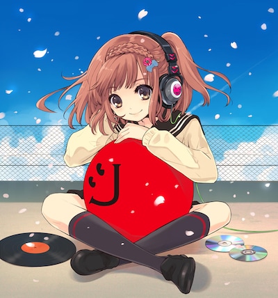 いとうのいぢが描き下ろした「J-アニソン神曲祭り[DJ 和 in No.1 胸熱 MIX]」メインジャケット。