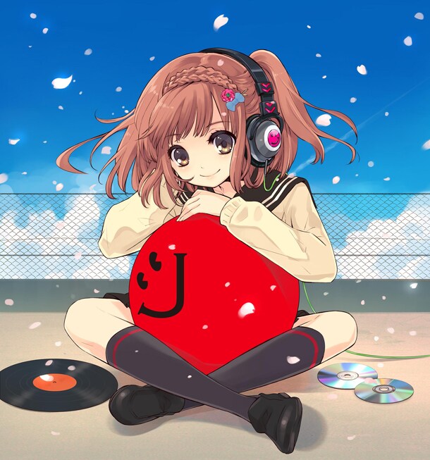 いとうのいぢが描き下ろした「J-アニソン神曲祭り[DJ 和 in No.1 胸熱 MIX]」メインジャケット。