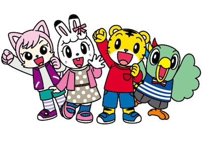 左からにゃっきい、みみりん、しまじろう、とりっぴい。にゃっきいは今回初めて登場する新キャラクターで、スポーツ万能の女の子。