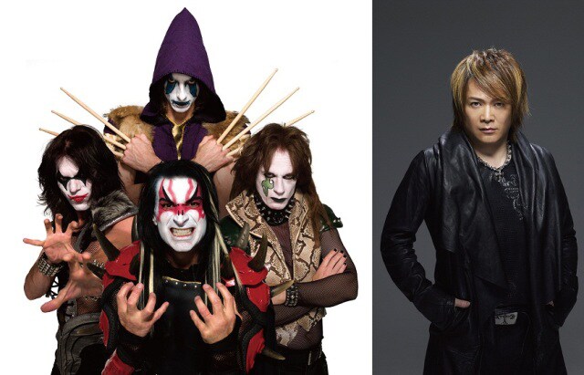 アニメタルUSA（写真左）と影山ヒロノブ（右）。