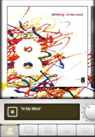 写真はアプリ「Uprising / In My Mind」の楽曲再生画面。